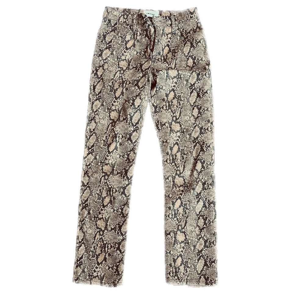 Frame Python Snake Print Skinny Crop High Rise Pa… - image 2